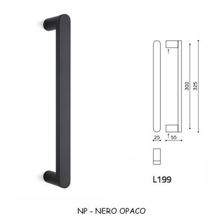 MANIGLIONE LINK NERO OPACO