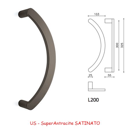 MANIGLIONE LINK Z SuperAntracite SATINATO