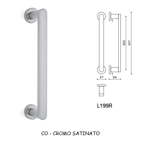 MANIGLIONE LINK R CROMO SATINATO