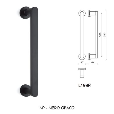 MANIGLIONE LINK R NERO OPACO