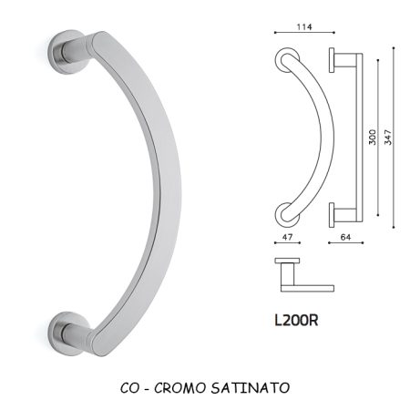 MANIGLIONE LINK RZ CROMO SATINATO
