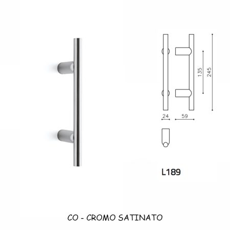 MANIGLIONE STILO 189 CROMO SATINATO