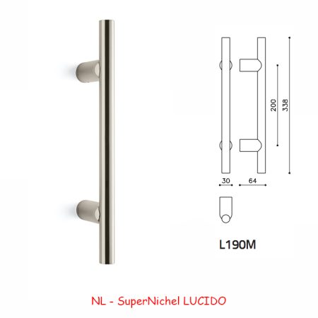 MANIGLIONE STILO 190L SuperNichel LUCIDO