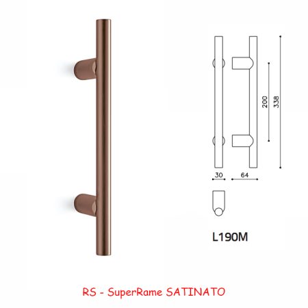 MANIGLIONE STILO 190L SuperRame SATINATO