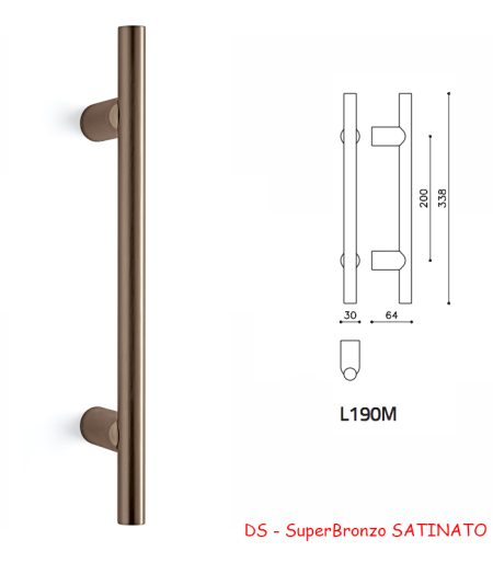 MANIGLIONE STILO 190M SuperBronzo SATINATO