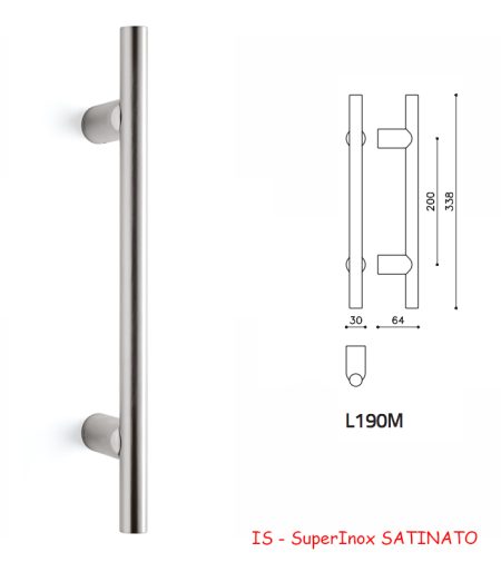 MANIGLIONE STILO 190M SuperInox SATINATO