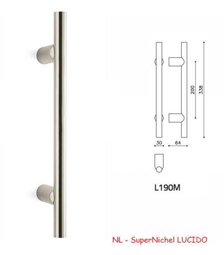 MANIGLIONE STILO 190M SuperNichel LUCIDO