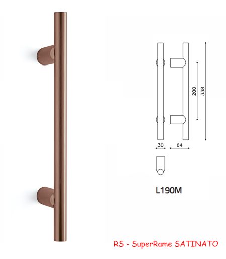 MANIGLIONE STILO 190M SuperRame SATINATO