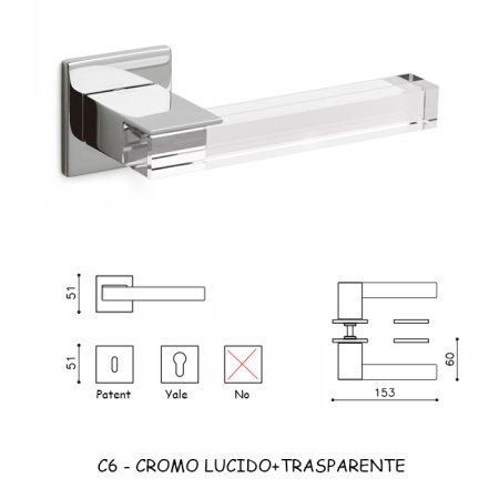 MANIGLIA ICE CUBE CROMO LUCIDO/TRASPARENTE
