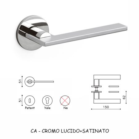 MANIGLIA OPEN CROMO LUCIDO+SATINATO