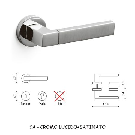 MANIGLIA PLANET CROMO LUCIDO+SATINATO