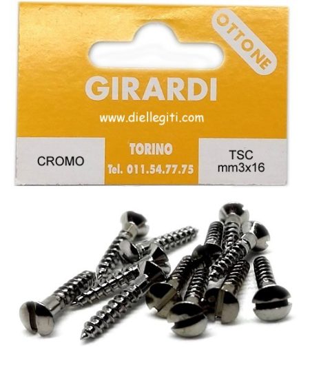 VITE A LEGNO TSC 3,0x16 DIN 95 OTTONE CROMATO