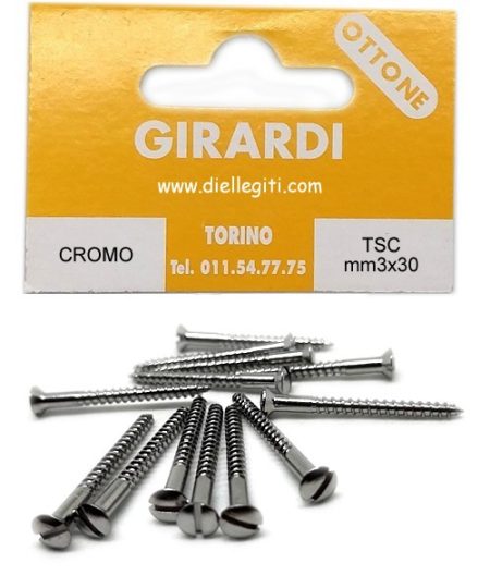 VITE A LEGNO TSC 3,0x30 DIN 95 OTTONE CROMATO