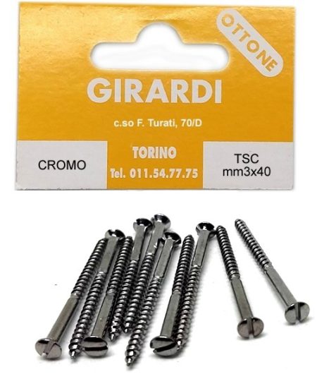 VITE TSC 3,0x40 DIN 95 OTTONE CROMATO