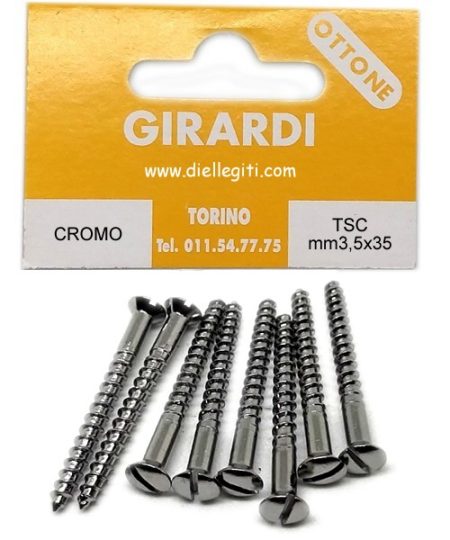 VITE A LEGNO TSC 3,5x35 DIN 95 OTTONE CROMATO