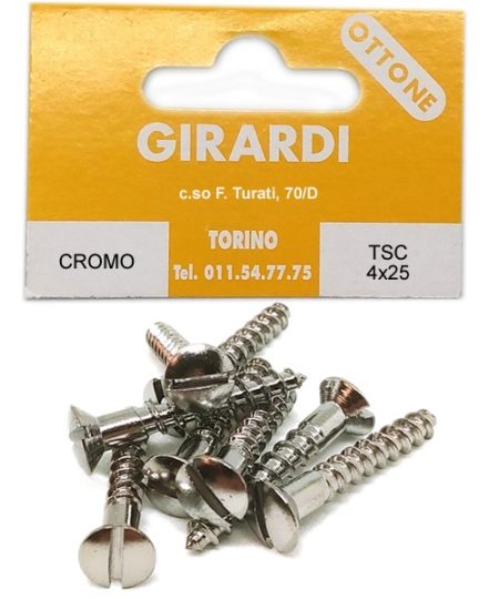 VITE A LEGNO TSC 4,0x25 DIN 95 OTTONE CROMATO