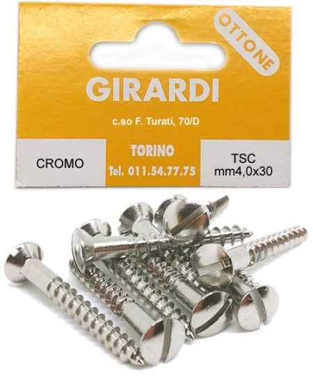 VITE A LEGNO TSC 4,0x30 DIN 95 OTTONE CROMATO