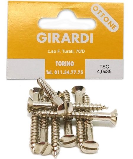 VITE A LEGNO TSC 4,0x35 DIN 95 OTTONE CROMATO