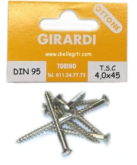 VITE A LEGNO TSC 4,0x45 DIN 95 OTTONE CROMATO