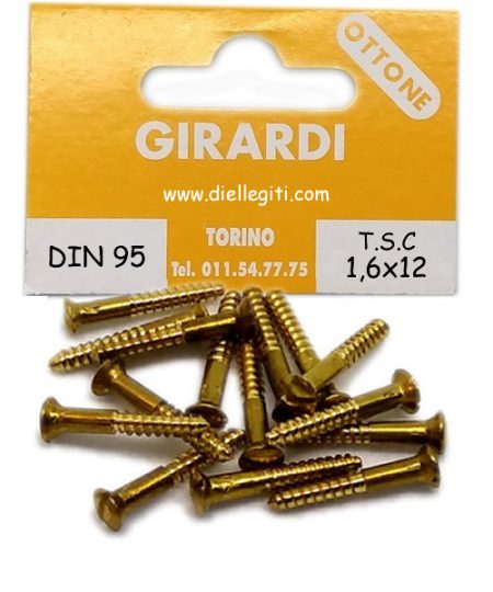 VITE A LEGNO TSC 1,6x12 OTTONE DIN 95