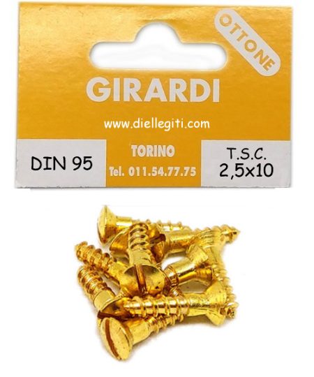 VITE A LEGNO TSC 2,5x10 OTTONE DIN 95