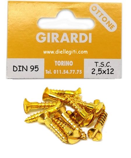 VITE A LEGNO TSC 2,5x12 OTTONE DIN 95