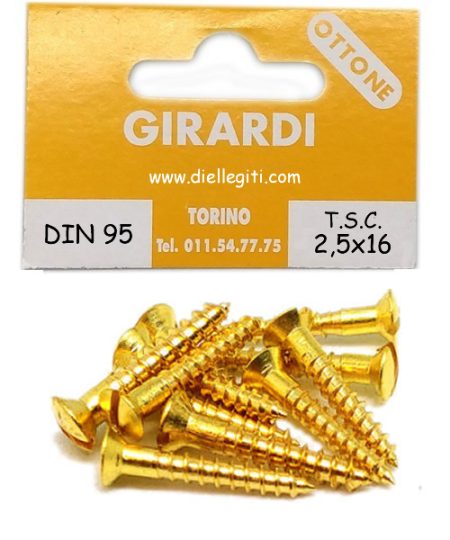 VITE A LEGNO TSC 2,5x16 OTTONE DIN 95