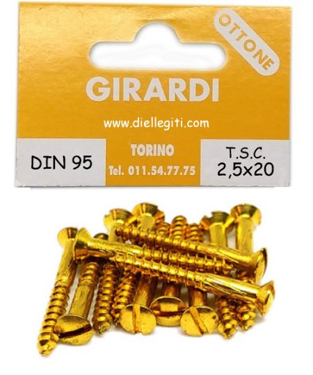 VITE A LEGNO TSC 2,5x20 OTTONE DIN 95