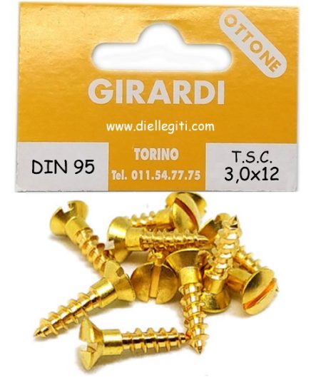 VITE A LEGNO TSC 3,0x12 OTTONE DIN 95