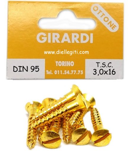 VITE A LEGNO TSC 3,0x16 OTTONE DIN 95