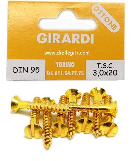 VITE A LEGNO TSC 3,0x20 OTTONE DIN 95