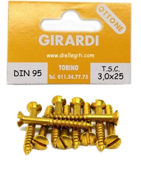 VITE A LEGNO TSC 3,0x25 OTTONE DIN 95