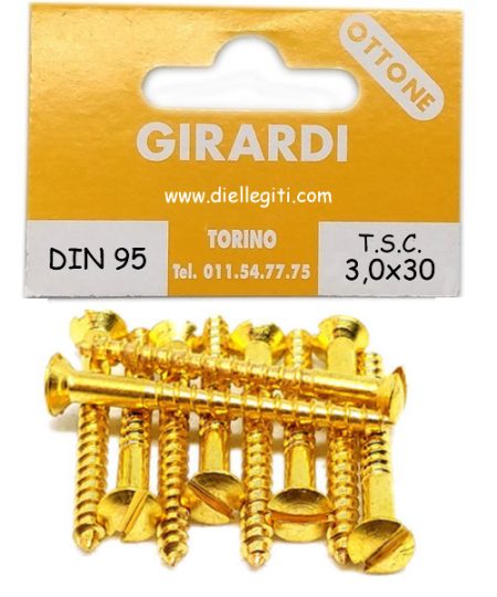 VITE A LEGNO TSC 3,0x30 OTTONE DIN 95