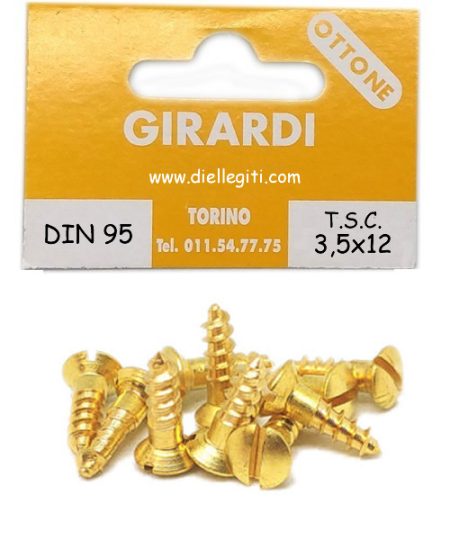 VITE A LEGNO TSC 3,5x12 OTTONE DIN 95