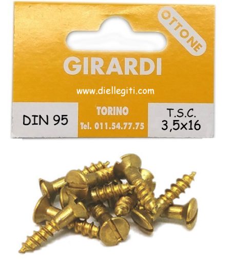 VITE A LEGNO TSC 3,5x16 OTTONE DIN 95