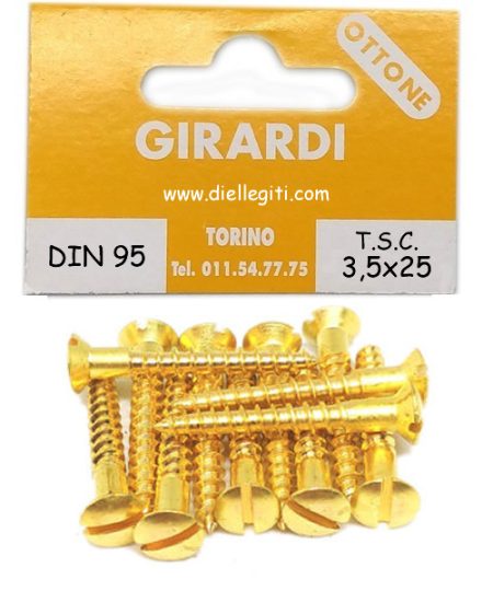 VITE A LEGNO TSC 3,5x25 OTTONE DIN95