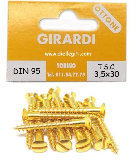 VITE A LEGNO TSC 3,5x30 OTTONE DIN 95