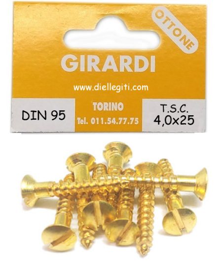 VITE A LEGNO TSC 4,0x25 OTTONE DIN 95