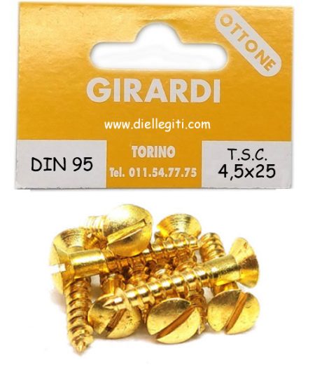 VITE A LEGNO TSC 4,5x25 OTTONE DIN 95