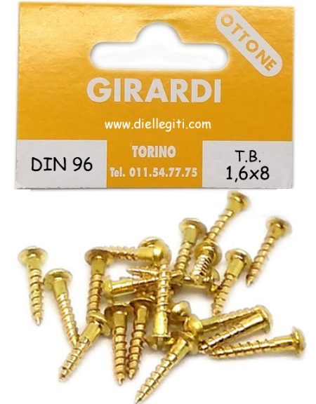 VITE A LEGNO TB 1,6x 8 OTTONE DIN 96