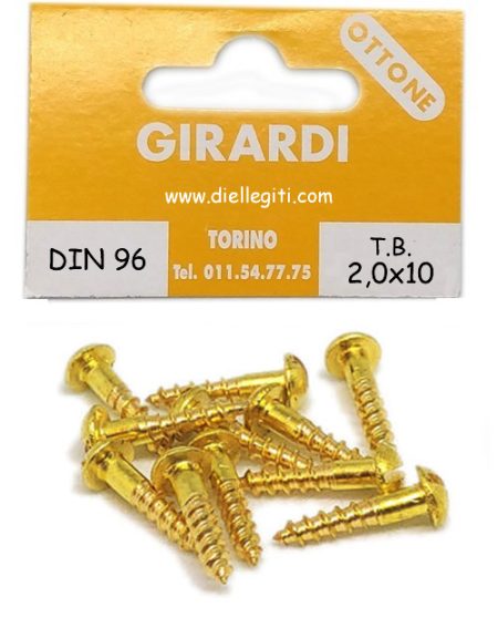 VITE A LEGNO TB 2,0x10 OTTONE DIN 96