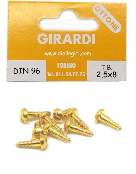 VITE A LEGNO TB 2,5x 8 OTTONE DIN 96