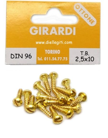 VITE A LEGNO TB 2,5x10 OTTONE DIN 96