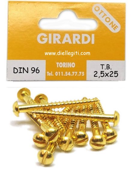 VITE A LEGNO TB 2,5x25 OTTONE DIN 96