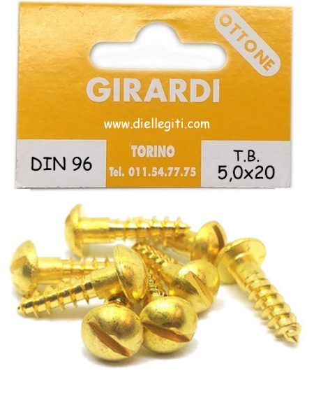 VITE A LEGNO IN OTTONE TB 5x20 DIN96