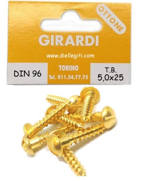 VITE A LEGNO IN OTTONE TB 5x25 DIN96