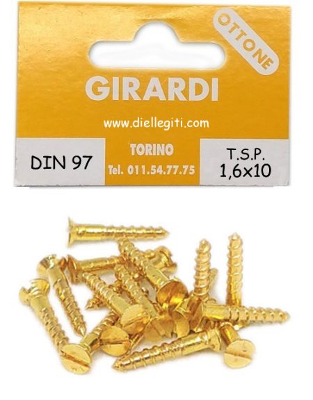 VITE A LEGNO TSP 1,6x10 OTTONE DIN 97