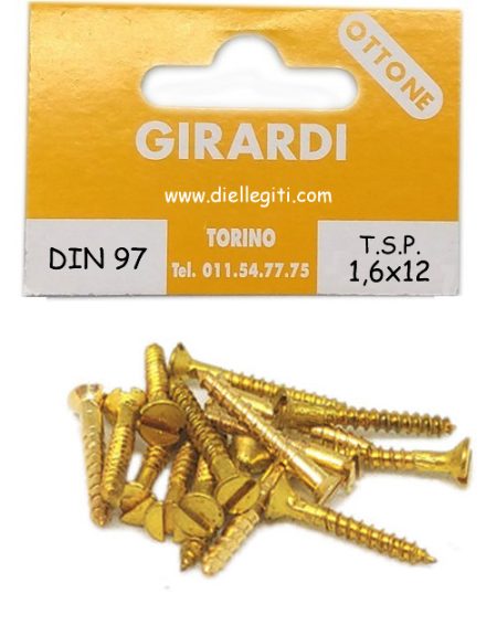 VITE A LEGNO TSP 1,6x12 OTTONE DIN 97