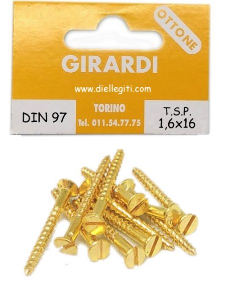 VITE A LEGNO TSP 1,6x16 OTTONE DIN 97