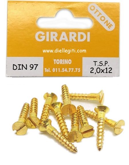 VITE A LEGNO TSP 2,0x12 OTTONE DIN 97